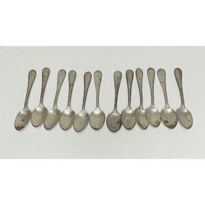 12 Vintage Madura Metal Spoons Flower Floral Lot